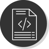 Coding Line Shadow Circle Icon Design vector