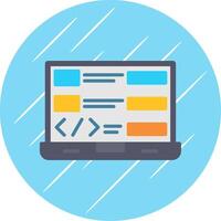 Coding Flat Circle Icon Design vector