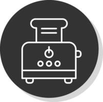 Toaster Line Shadow Circle Icon Design vector