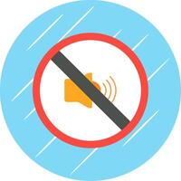 No Sound Flat Circle Icon Design vector