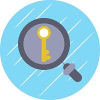 Key Flat Circle Icon Design vector