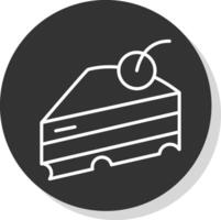 Pastry Line Shadow Circle Icon Design vector