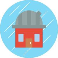 Observatory Flat Circle Icon Design vector