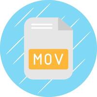 Mov File Flat Circle Icon Design vector