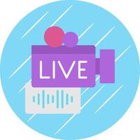 Live Stream Flat Circle Icon Design vector