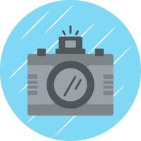 Dslr Camera Flat Circle Icon Design vector