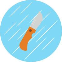 cuchillo plano circulo icono diseño vector