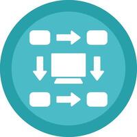 Workflow Line Shadow Circle Icon Design vector