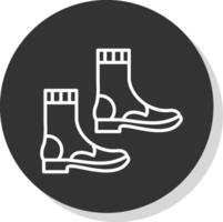 botas línea sombra circulo icono diseño vector