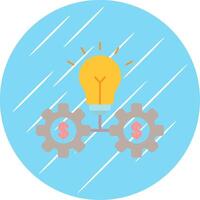 Light Bulb Flat Circle Icon Design vector