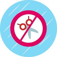 No Scissors Flat Circle Icon Design vector