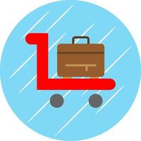 Trolley Flat Circle Icon Design vector