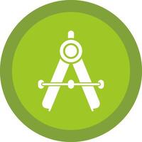 Compass Line Shadow Circle Icon Design vector