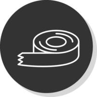 Tape Line Shadow Circle Icon Design vector