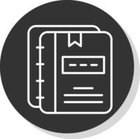 Notebooks Line Shadow Circle Icon Design vector