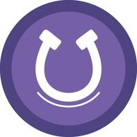 Horseshoe Line Shadow Circle Icon Design vector