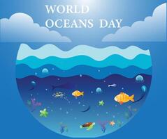 World oceans day vector