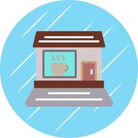 Coffee shop Flat Circle Icon Design vector