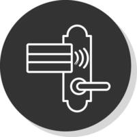 Door Lock Line Shadow Circle Icon Design vector