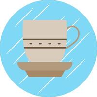 Tea Cup Flat Circle Icon Design vector