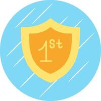 Shield Flat Circle Icon Design vector