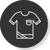 Shirt Line Shadow Circle Icon Design vector