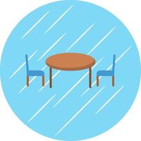 Kitchen Table Flat Circle Icon Design vector