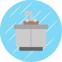 cocina lavabo plano circulo icono diseño vector