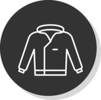 Coat Line Shadow Circle Icon Design vector