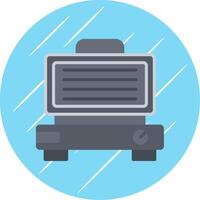Electric Grill Flat Circle Icon Design vector