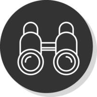 Binoculars Line Shadow Circle Icon Design vector