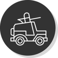 Jeep Line Shadow Circle Icon Design vector