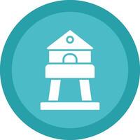 Tower Line Shadow Circle Icon Design vector