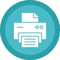 Printer Line Shadow Circle Icon Design vector