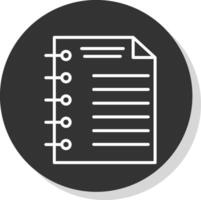 Note Page Line Shadow Circle Icon Design vector