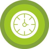 reloj línea sombra circulo icono diseño vector