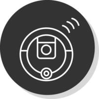 Robot Vacuum Cleaner Line Shadow Circle Icon Design vector