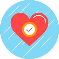 Heart Flat Circle Icon Design vector