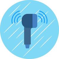 Earbud Flat Circle Icon Design vector