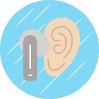 Earbud Flat Circle Icon Design vector