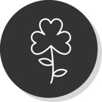 Clover Line Shadow Circle Icon Design vector