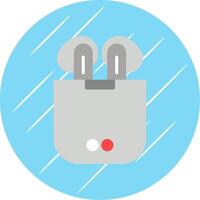 Earbuds Flat Circle Icon Design vector