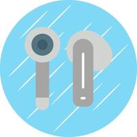 Earbud Flat Circle Icon Design vector