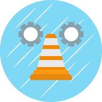 Traffic Cone Flat Circle Icon Design vector