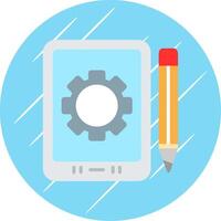 Tablet Flat Circle Icon Design vector
