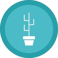 Cactus Line Shadow Circle Icon Design vector