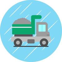 Dump Truck Flat Circle Icon Design vector