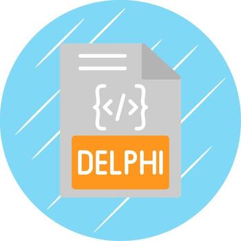 Delphi Flat Circle Icon Design vector