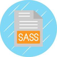 Sass Flat Circle Icon Design vector