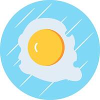 Fried Egg Flat Circle Icon Design vector